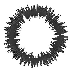 Wall Mural - radial concentric black particles isolated on white background. infographic template. monochrome equ