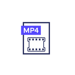 Canvas Print - mp4 video file icon on white