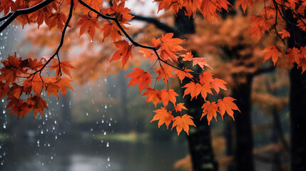 beautiful park with falling maple leaves new quality universal colorful technology stock image illus