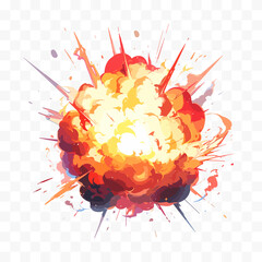 Cartoon bomb explosion. Explosion cloud vector illustration