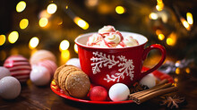 Christmas Still Life With Mulled Wine Generative AI