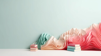 Fototapete - background back to school bright modern 3d.