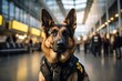 German Shepherd Service and Police Duties at the Airport. AI