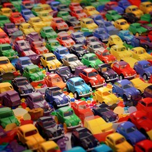 Colorful Plastic Toy Cars In The Market
