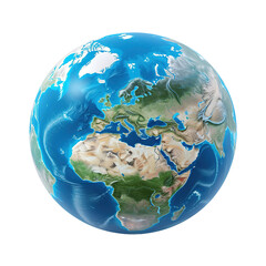 Poster - Planet earth with clouds, round globe.