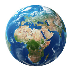 Poster - Planet earth with clouds, round globe.