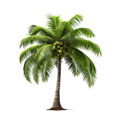 Poster - Coconut tree isolated on white background.