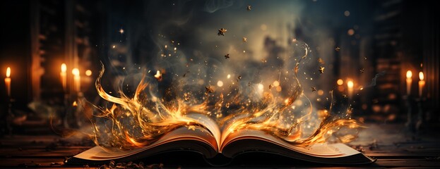 Open magic book, generative ai