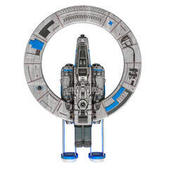 Wall Mural - spaceship on white background top view