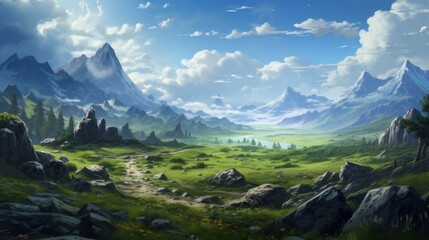 Wall Mural - Fantasy Landscape Game Art