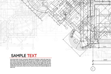Wall Mural - Architectural background. Building construct plan. Interior design sketch draw. Home floor architect pattern. Office reconstruction project. Abstract technology illustration. Vector blueprint.