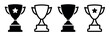 Trophy cup icon set, trophy cup award in flat style. Vector illustration

