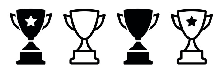 Poster - trophy cup icon set, trophy cup award in flat style. vector illustration