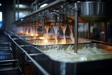 Cooking Milk In Stainless Steel Tank For Cheese. Ai