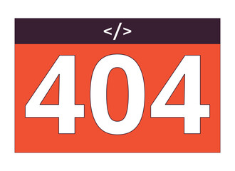 Fototapete - Webpage and program coding error 404 flash message. Empty state ui design. Access is denied. Page not found popup cartoon image. Vector flat illustration concept on white background