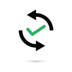 Fototapete - simple cash flow icon or easy transfer. flat style trend repeat arrow logotype graphic design technology element isolated on white background. concept of mobile app or right and left direction
