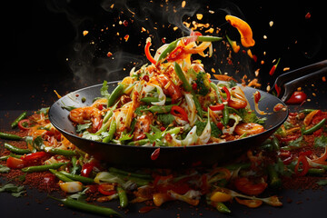 Sizzling Sensation: Explosive Heat in a Wok