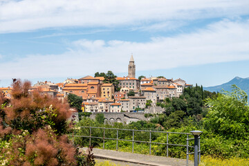 Wall Mural - Wonderful town of Labin, Croatia, located on istrian coast, full of old, stone houses and popular destination for tourist visits in summer season