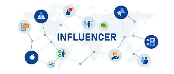Aufkleber - influencer social media internet marketing person influence
