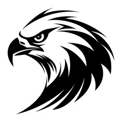 Poster - Hawk eagle head logo black silhouette svg vector