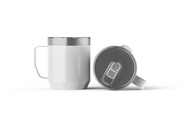 Blank Thermos travel mugs isolated 3d Illustration 