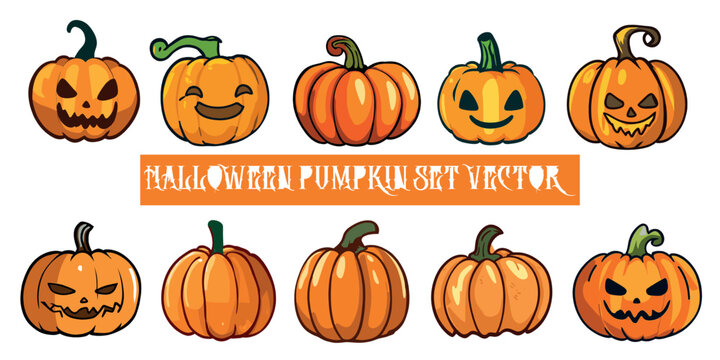 Pumpkin for halloween set vector