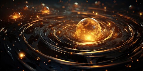 Wall Mural - AI Generated. AI Generative. Modern minimal solar system galaxy space decoration abstract background poster close future cyber space