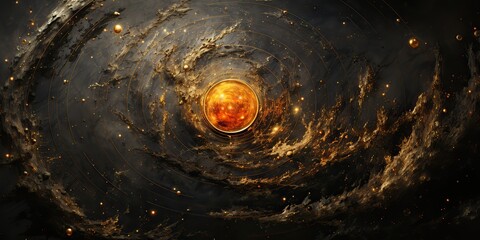 Wall Mural - AI Generated. AI Generative. Modern minimal solar system galaxy space decoration abstract background poster close future cyber space