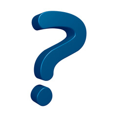 Poster - 3D blue question mark or icon design