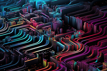 Electronic circuit board, abstract data background