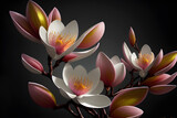 Fototapeta Kwiaty - Białe kwiaty abstrakcyjne gałąź. Generative AI