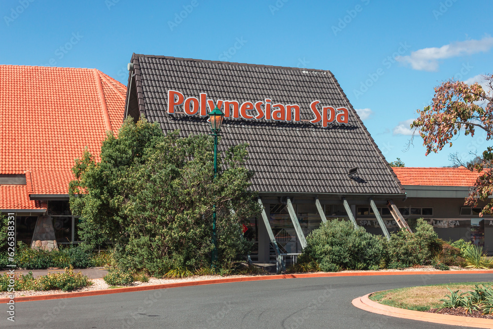 Sppa Building Polynesian Spa building complex in Rotorua, New Zealand Stock Photo ...