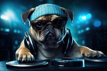 Aufkleber - stylish dog dj.