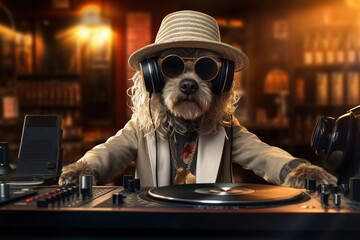 Aufkleber - stylish dog dj.