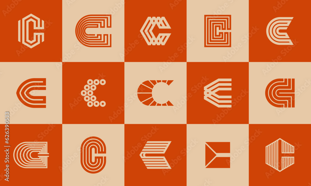 Luxury line abstract monogram letter C logo icon Stock Vector | Adobe Stock
