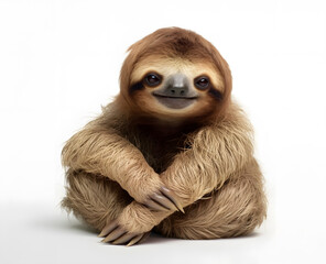 Sloth on white background