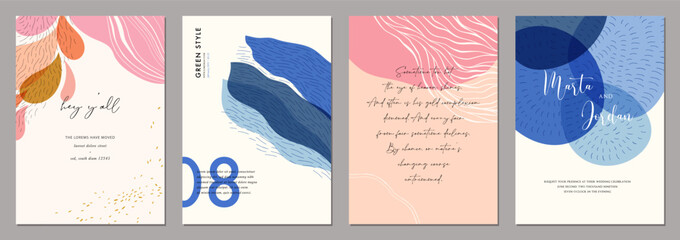 Wall Mural - modern art templates. for wedding, birthday, invite, poster, business card, flyer, banner, brochure,