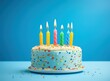 © ArtCookStudio - Birthday Cake on Blue background