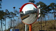 Traffic safety convex mirror on the street in Seoul