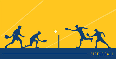 Wall Mural - premium illustration of pickleball players playing together best for your digital graphic and print