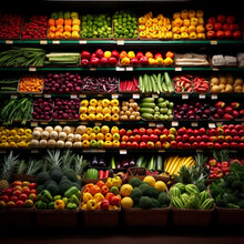 Grocery Shop, Supermarket, Fruits And Vegetables Market, Food