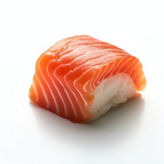 Wall Mural - sushi salmon on white background ultra realistic