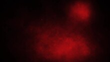 Dark Red Clouded Atmosphere Background 4K Loop Features Intense Red Clouds And Particles Flowing Off Screen In A Black Atmosphere In A Loop.