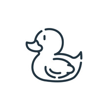 Rubber Duck Icon From Outline Toys Collection. Thin Line Icons Such As Cute, Duck Icons Vector. Linear Symbol For Use On Web And Mobile Apps, Logo, Print Media.