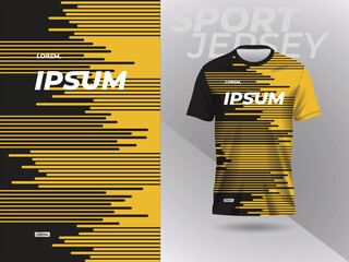 Wall Mural - yellow black shirt sport jersey mockup template design for soccer, football, racing, gaming, motocross, cycling, and running 