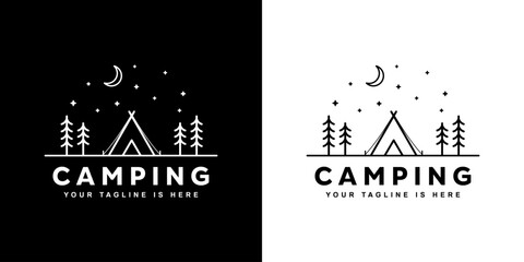 vector logo sign silhouette camping outdoor travel adventure summer