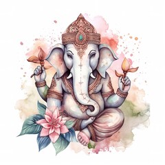 Wall Mural - Happy Ganesh Chaturthi, lord ganesha, ganpati, Generative ai.