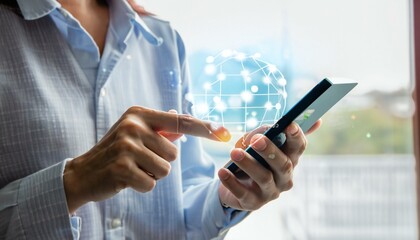 professional business person using digital tablet