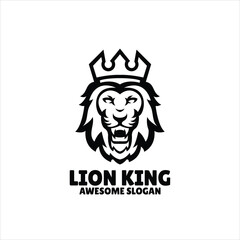 Sticker - lion simple mascot logo design illustration