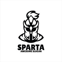 Sticker - sparta simple mascot logo design illustration